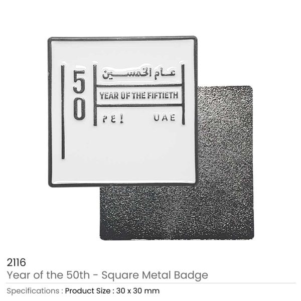 Year of The 50th UAE Metal Badges