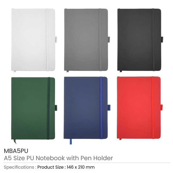 Notebook with Pen Holder All Colors