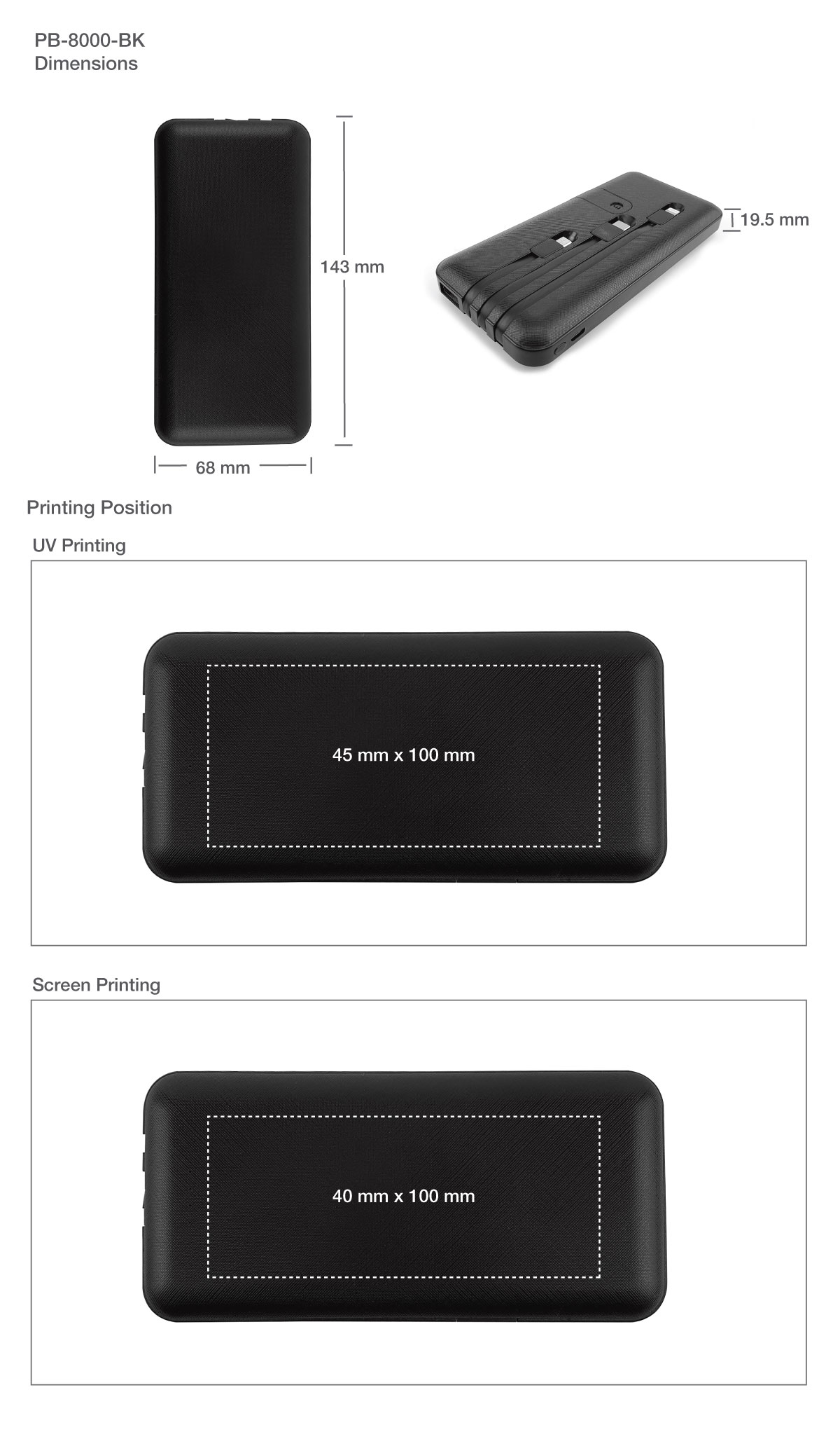 Powerbank Printing Details