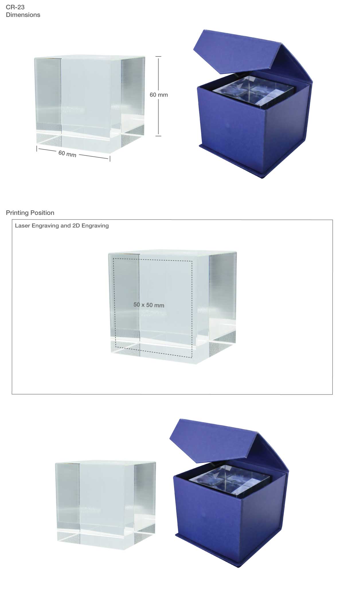 3D Cube Crystal Printing Details