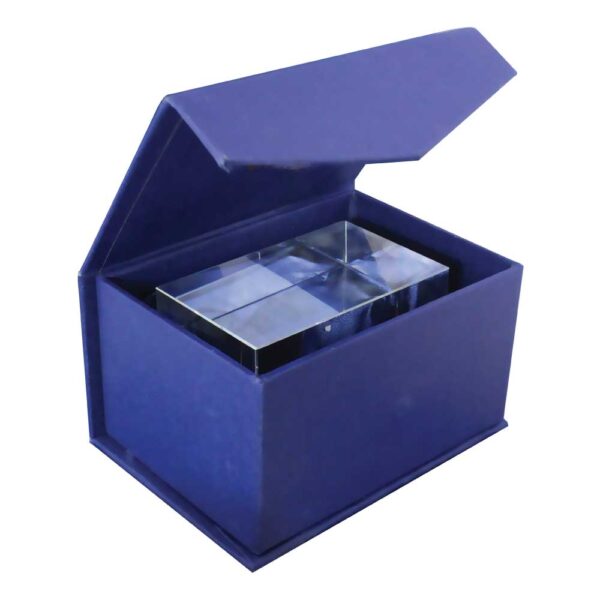 3D Rectangular Crystal Cube with Box