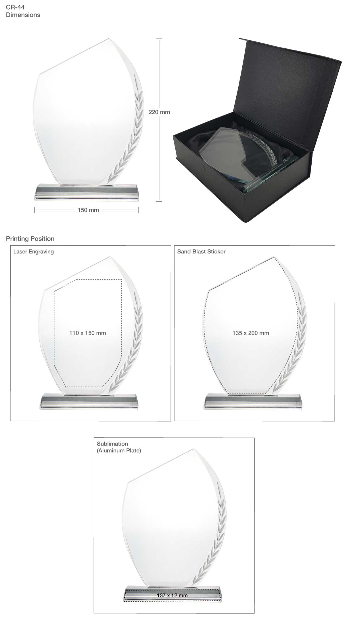 Award Printing Details