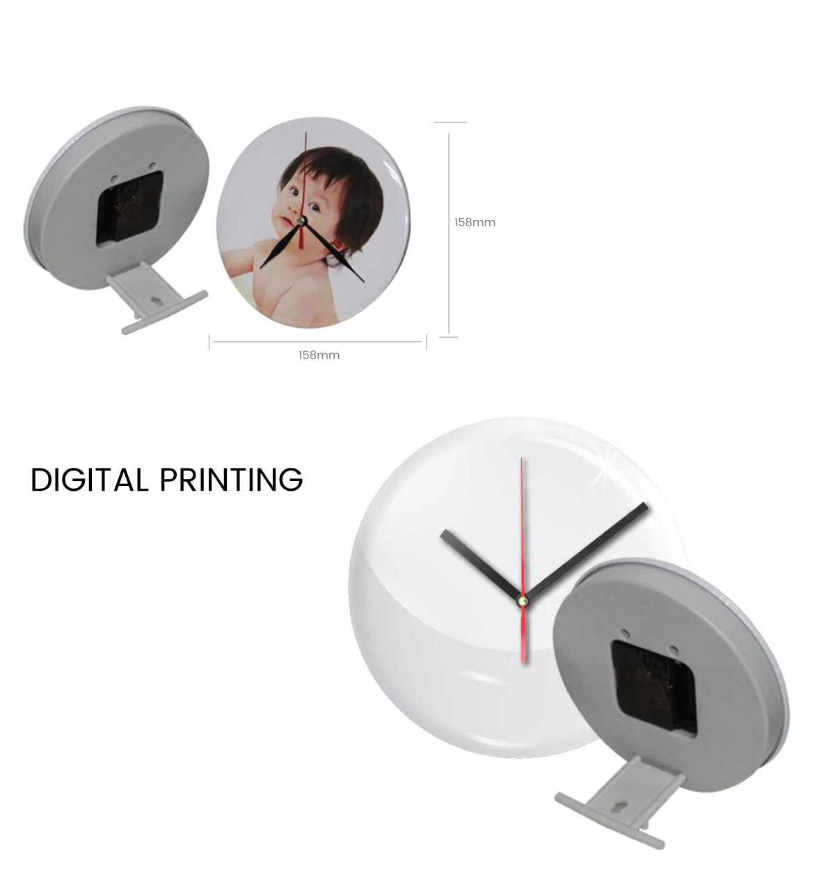 clock button printing