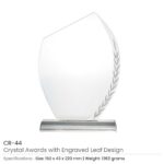 Crystal-Awards-with-Engraved-Leaf-Design-CR-44