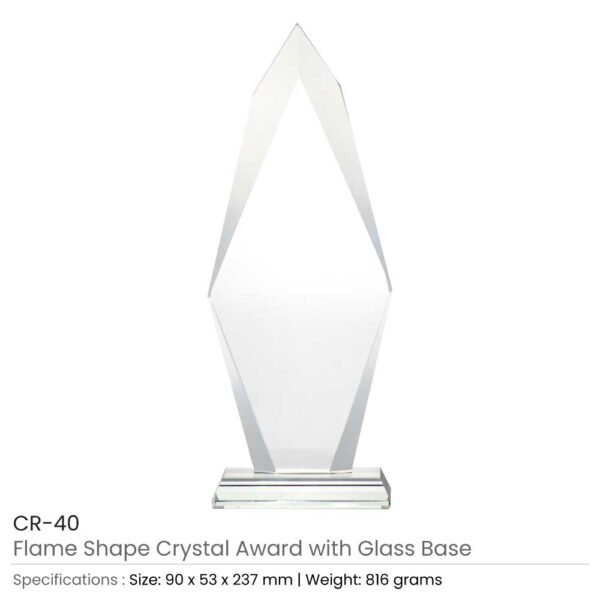Flame Shaped Crystal Awards