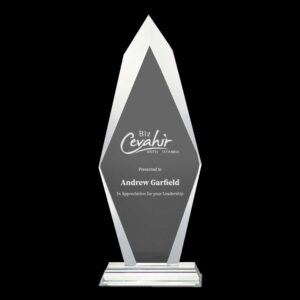 Printing on Flame Shaped Crystal Awards CR-40