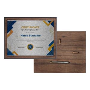 Sample veneer wooden plaque