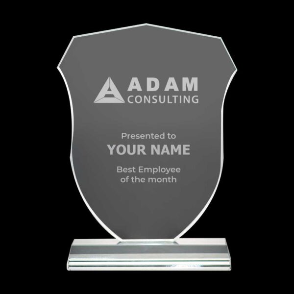 Shield Shaped Crystal Awards Printing