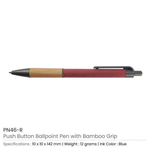 Push Button Ballpoint Pen Red