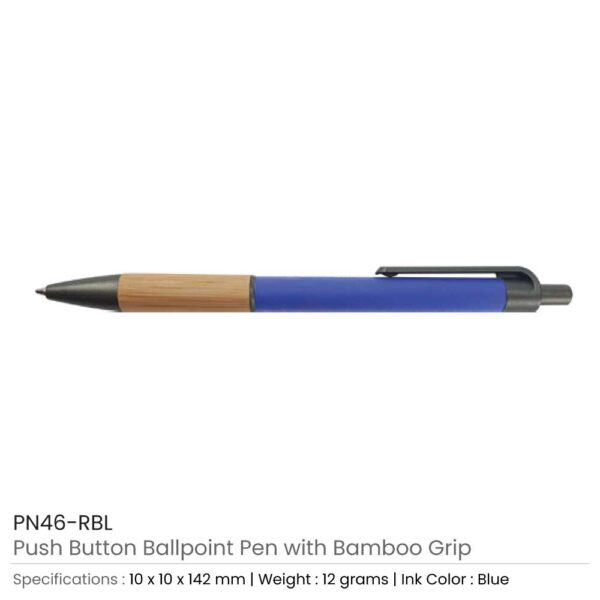 Push Button Ballpoint Pen Royal Blue