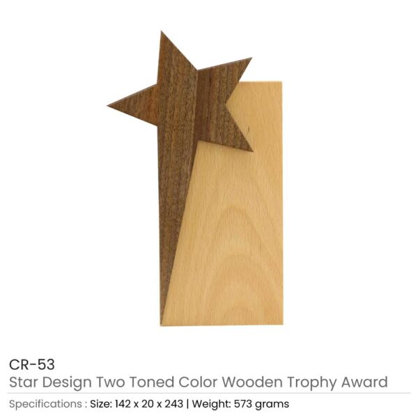 Star Design Wooden Trophy