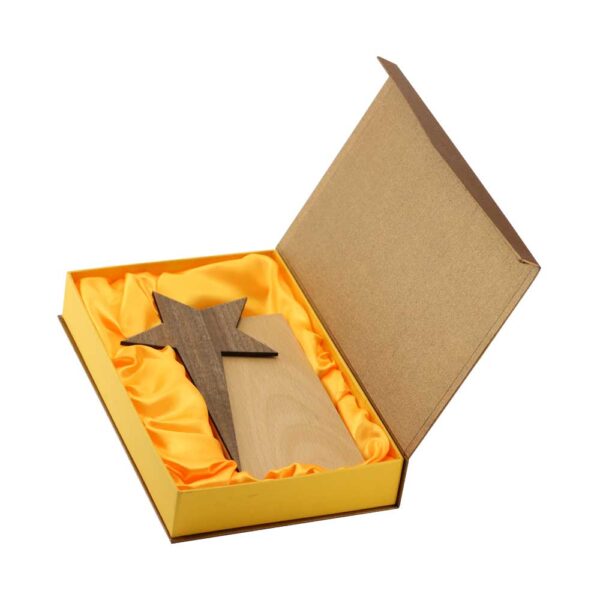 Star Design Wooden Trophy with Box