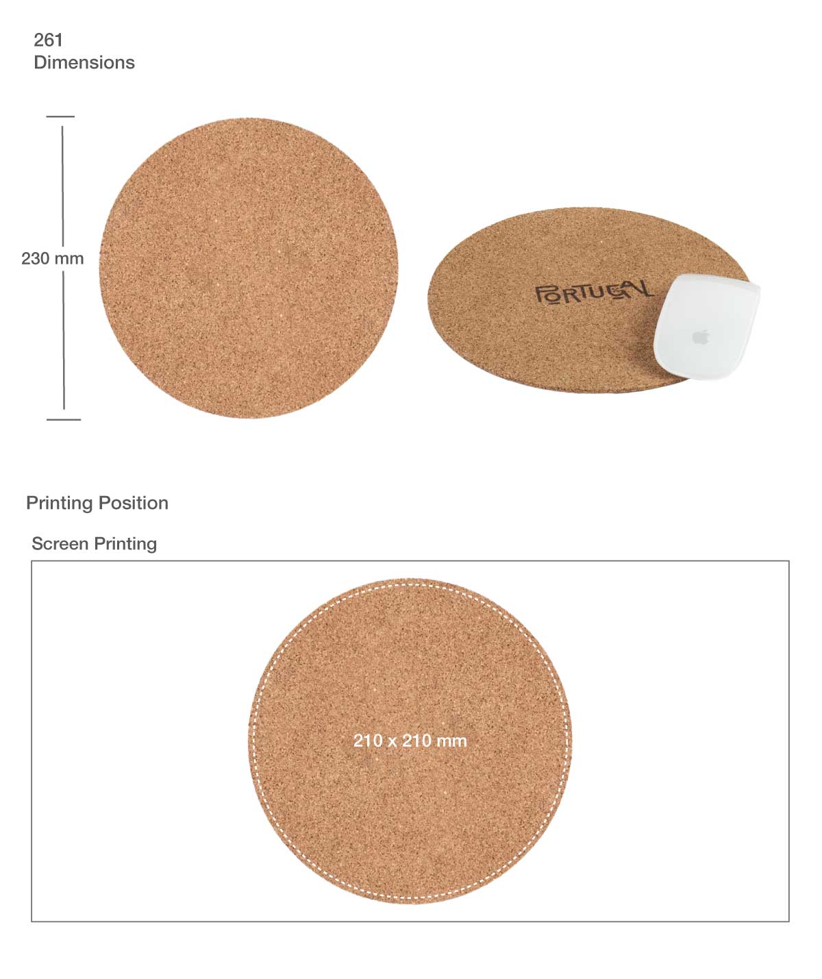 Cork Mousepad Printing Details