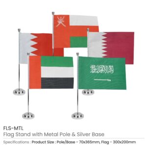 Flag with Metal Pole and Silver Base - Image 3