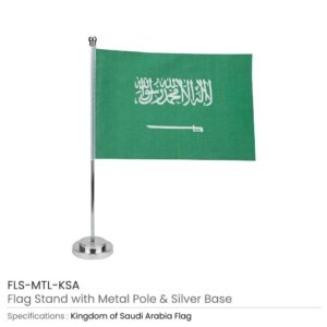 Flag with Metal Pole and Silver Base - Image 7