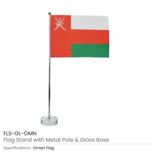 Flag with Metal Pole and Glass Base - Image 6
