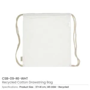 Recycled Drawstring Cotton Bags - Image 14