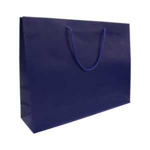 A4 Horizontal Blue Paper Shopping Bags - Image 1