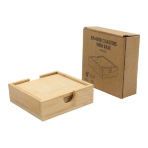 Bamboo Tea Coasters with Case - Image 5