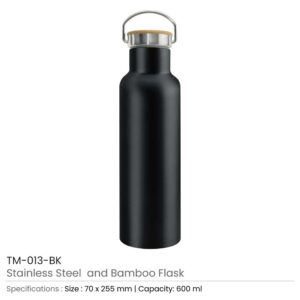 Stainless Steel Bamboo Flask - Image 4