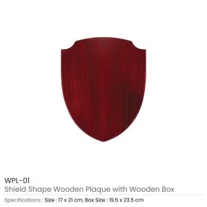Shield Shaped Wooden Plaque with Box & Golden Aluminium Plate - Image 5