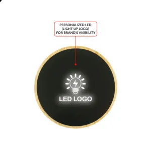 Bamboo Wireless Charger 15W Fast Charging & LED Logo - Image 5