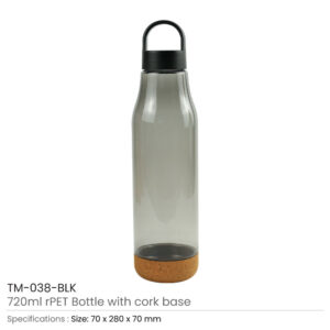 rPET Bottles with Cork Base, Twist-off Lid, Handle, 720ml - Image 11