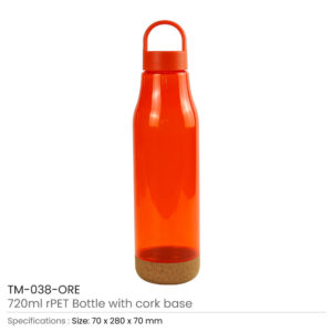 rPET Bottles with Cork Base, Twist-off Lid, Handle, 720ml - Image 6