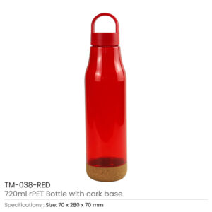 rPET Bottles with Cork Base, Twist-off Lid, Handle, 720ml - Image 7
