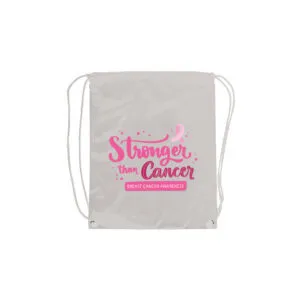 String Bags with Breast Cancer Awareness Logo