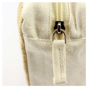 Jute & Cotton Zipper Pouch with Breast Cancer Awareness Logo - Image 4