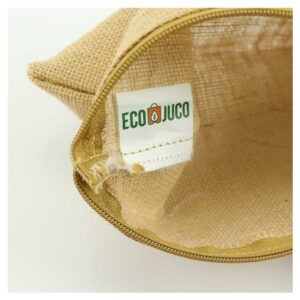 Jute Zipper Pouch with Breast Cancer Awareness Logo - Image 4