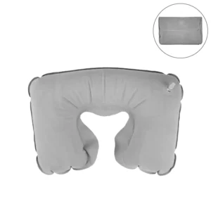 Inflatable Neck Pillow with Pouch – Grey