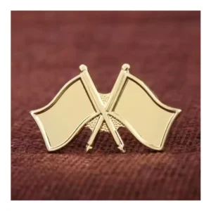 Twin Flag Metal Badges Golden Imprint Your Country Flag - Image 8