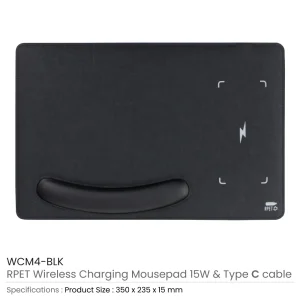 RPET Wireless Charging Mousepads 15W and Type-C - Image 3