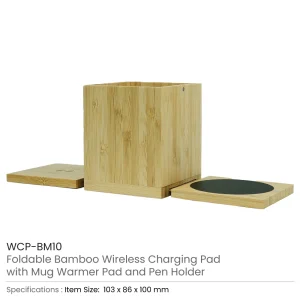 Foldable Fast Wireless Charging Pad 15W Mug Warmer Pen Holder - Image 3