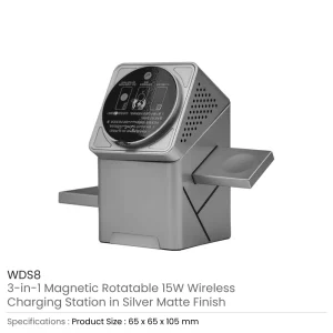 3-in-1 Rotating Wireless Charging Station 15W Fast Charging - Image 3