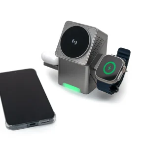 3-in-1 Rotating Wireless Charging Station 15W Fast Charging - Image 5