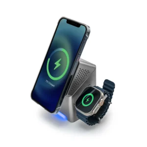 3-in-1 Rotating Wireless Charging Station 15W Fast Charging - Image 4