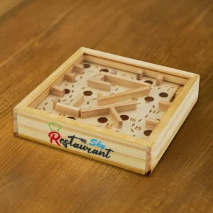 Wooden Maze Board Game with Silver Metal Ball - Image 3