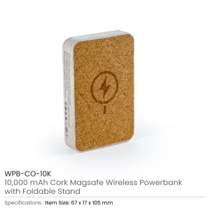 Cork MagSafe Wireless Power bank with Stand, 15W, 10000mAh - Image 4