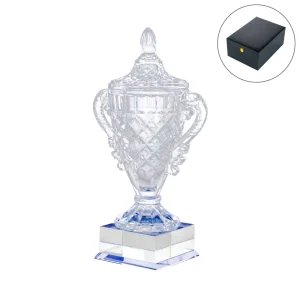 Crystal Glass Trophy Cup with Glass Base in Large Size