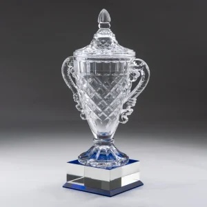 Crystal Glass Trophy Cup with Glass Base in Large Size - Image 3