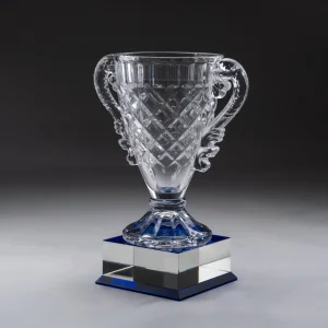 Crystal Glass Trophy Cup with Glass Base in Large Size - Image 5