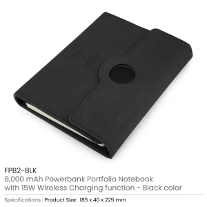 Powerbank Portfolio Notebook with 15W Fast Wireless Charging - Image 6