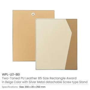 Two-Toned PU Leather Awards with Aluminum Frame & Stand – B5 Size in Luxury Box - Image 7