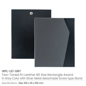 Two-Toned PU Leather Awards with Aluminum Frame & Stand – B5 Size in Luxury Box - Image 9