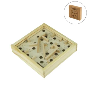 Wooden Maze Board Game with Silver Metal Ball