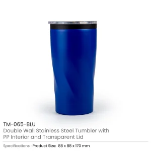 Double Wall SS Tumblers with PP Interior and Transparent Lid 580ml - Image 8