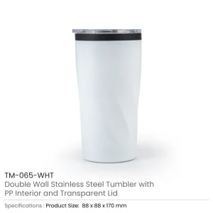 Double Wall SS Tumblers with PP Interior and Transparent Lid 580ml - Image 10